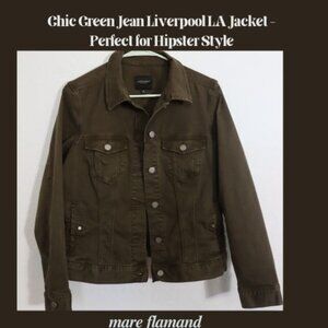 Chic Green Jean Liverpool LA Jacket - Perfect for Hipster Style (Medium)